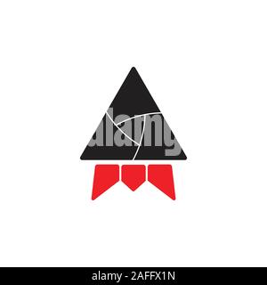 triangle rocket geometric design vector Stock Vector