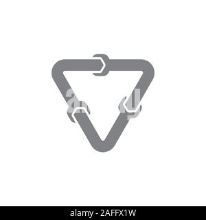 wrench triangle service symbol vector Stock Vector