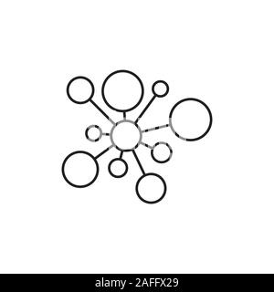 circle thin line networking symbol logo vector Stock Vector