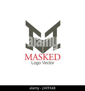 letter m masked design logo vector Stock Vector