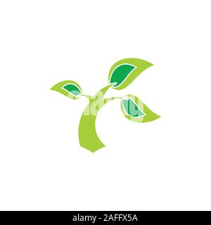 tree simple blow by the wind logo Stock Vector