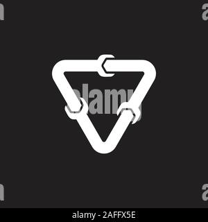 wrench triangle service symbol vector Stock Vector