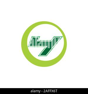 number four simple geometric logo vector Stock Vector