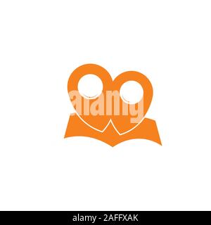 book education pin location online school logo vector Stock Vector