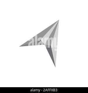 3d arrow gradient simple symbol vector Stock Vector