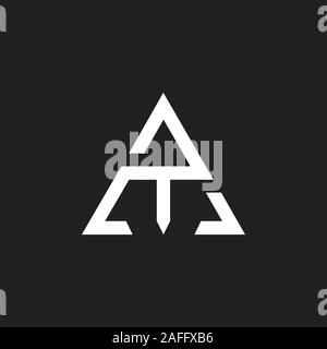 triangle letter t geometric line logo vector Stock Vector