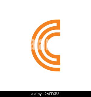 abstract letter cc linked curves geometric line logo Stock Vector