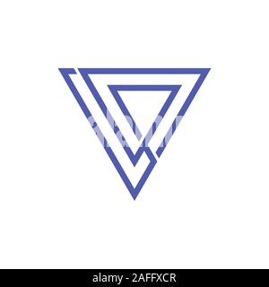 abstract simple triangle overlapping line geometric logo Stock Vector