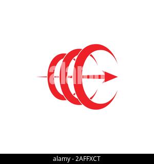 letter c 3d arrow curves motion logo vector Stock Vector