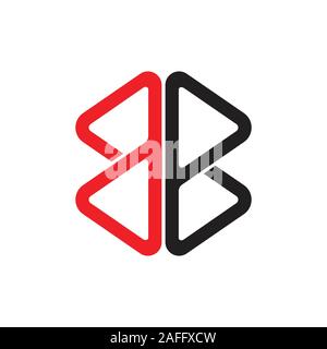 abstract letter bb simple geometric triangle line logo vector Stock Vector