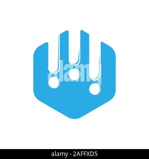 simple rain drop hexagonal logo vector Stock Vector