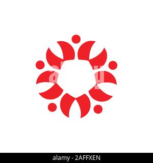 abstract pentagon curves dots frame logo vector Stock Vector