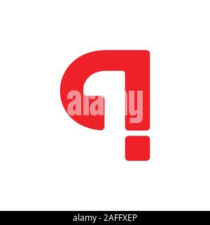 letter iq simple abstract geometric logo vector Stock Vector
