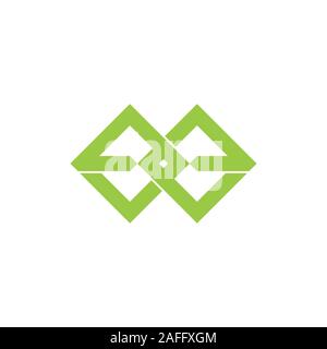 letter ee linked square geometric logo vector Stock Vector