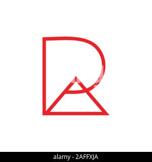 letters ar simple linked line geometric logo vector Stock Vector