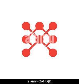 abstract linked dots people network overlapping logo vector Stock Vector
