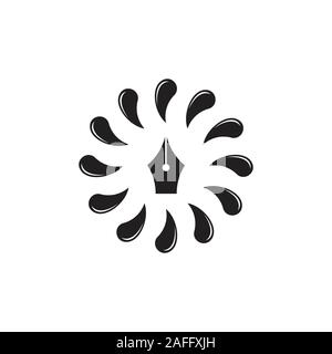 pen writer ink swirl design symbol vector Stock Vector