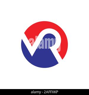 letters mr colorful simple circle logo Stock Vector