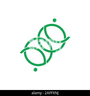 linked dots circle simple logo vector Stock Vector