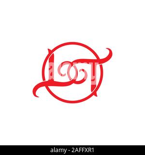 letter bt linked spiral logo vector Stock Vector