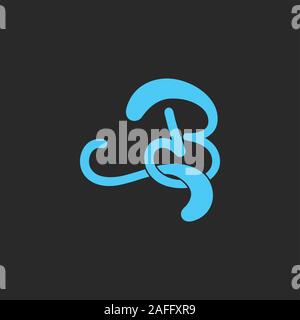 letter b curves water flow design logo vector Stock Vector