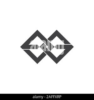 letter eg linked square geometric logo vector Stock Vector