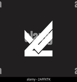letter lv simple geometric logo vector Stock Vector