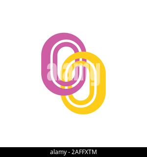 linked chain stripes logo vector Stock Vector