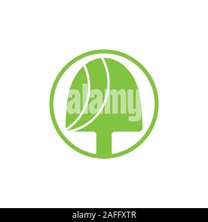 dig shovel plant leaf geometric logo vector Stock Vector