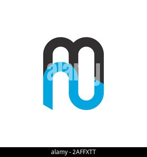 letter mn curves linked logo vector Stock Vector