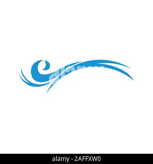 simple curves geometric waves motion symbol logo vector Stock Vector