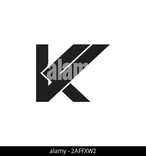 letter vk simple geometric logo vector Stock Vector