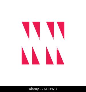 abstract letter mm triangle negative space logo vector Stock Vector