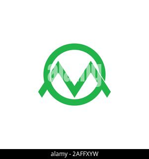 letter om mountain sun geometric line logo vector Stock Vector