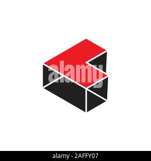 left arrow 3d geometric design symbol logo vector Stock Vector