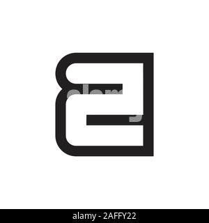 number two geometric negative space design vector Stock Vector