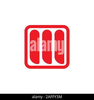 three stripes square logo vector Stock Vector