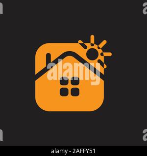 simple geometric negative space home square vector Stock Vector