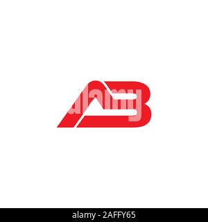 letter ab simple linked geometric logo vector Stock Vector
