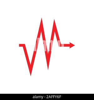 letter m pulse design logo vector Stock Vector