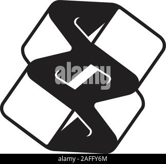 letter ss unique simple geometric logo vector Stock Vector