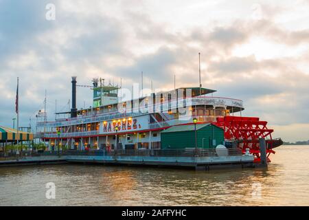 Steamboat Natchez docked at port in New Orleans, Louisiana, USA. Stock Photo