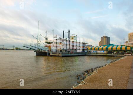 Steamboat Natchez docked at port in New Orleans, Louisiana, USA. Stock Photo