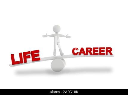 life  career human character balance for background - 3d rendering Stock Photo