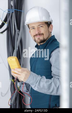 digital clamp meter electric tester multimeter Stock Photo