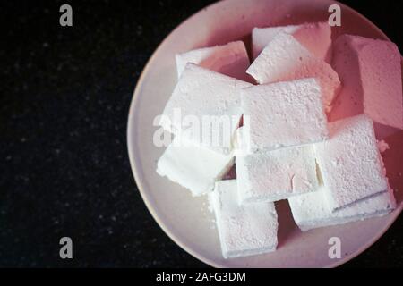 Marshmallows on a plate Stock Photo