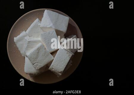 Marshmallows on a plate Stock Photo