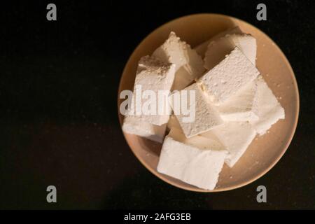 Marshmallows on a plate Stock Photo