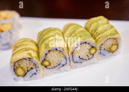 Vegetable sushi on a plate Stock Photo
