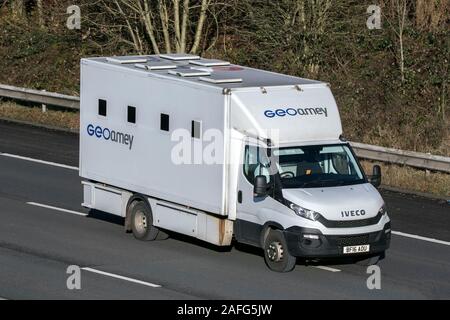 Geo Amey prisoner transport to prison for convicted criminal driving on  M61 at Manchester, UK Stock Photo